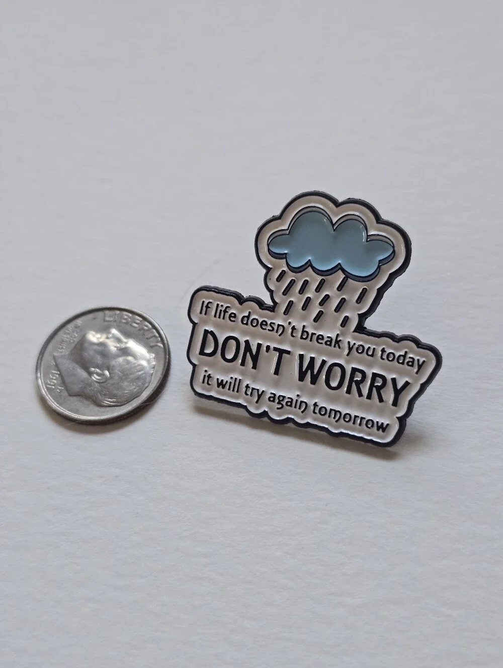 Don’t Worry Cloud Rain Enamel Pin